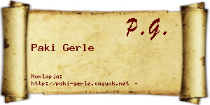 Paki Gerle névjegykártya